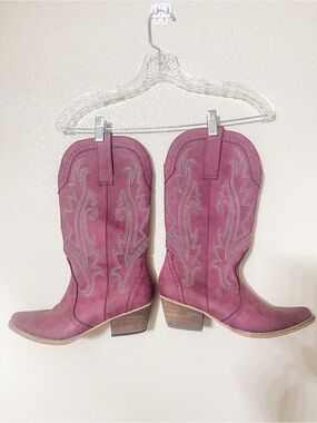 Women’s Purple Western Mid-Calf Boots